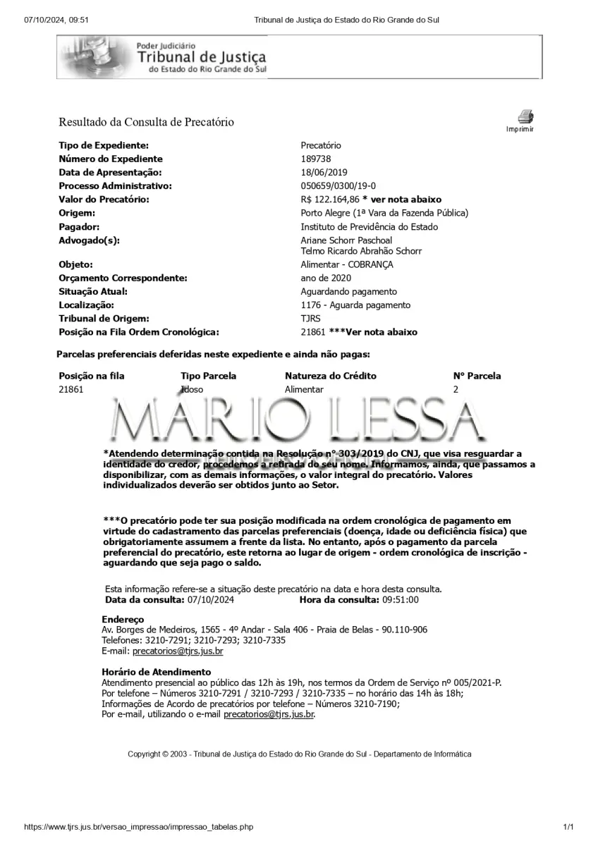 LOTE 006 - CRÉDITO DE PRECATÓRIO ESTADUAL